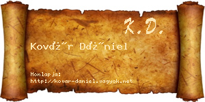 Kovár Dániel névjegykártya
