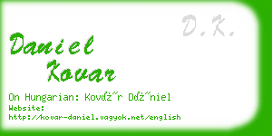 daniel kovar business card